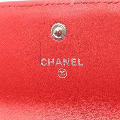 Chanel Bifold Wallet Red Lambskin Zip — view 4