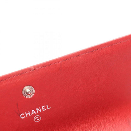 Chanel Bifold Wallet Red Lambskin Zip — view 6