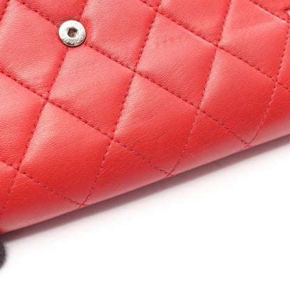 Chanel Bifold Wallet Red Lambskin Zip — view 8