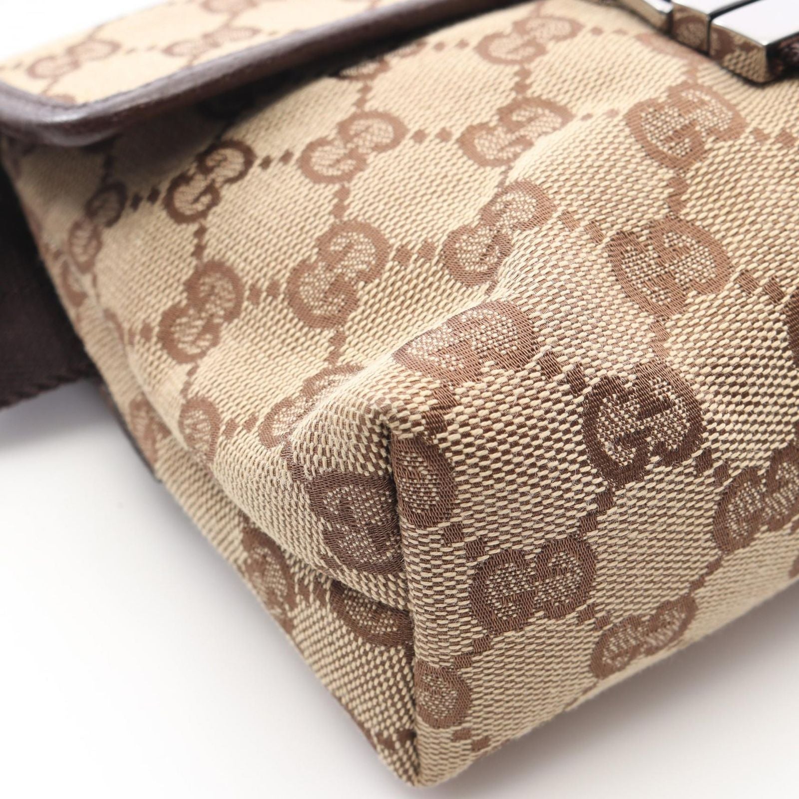 Gucci Waist Bag GG Canvas Beige Dark Brown — view 8