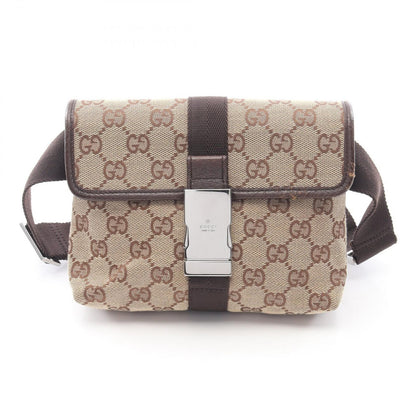 Gucci Waist Bag GG Canvas Beige Dark Brown