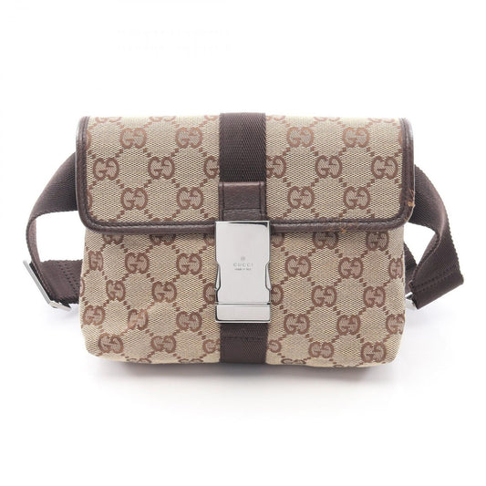 Gucci Waist Bag GG Canvas Beige Dark Brown