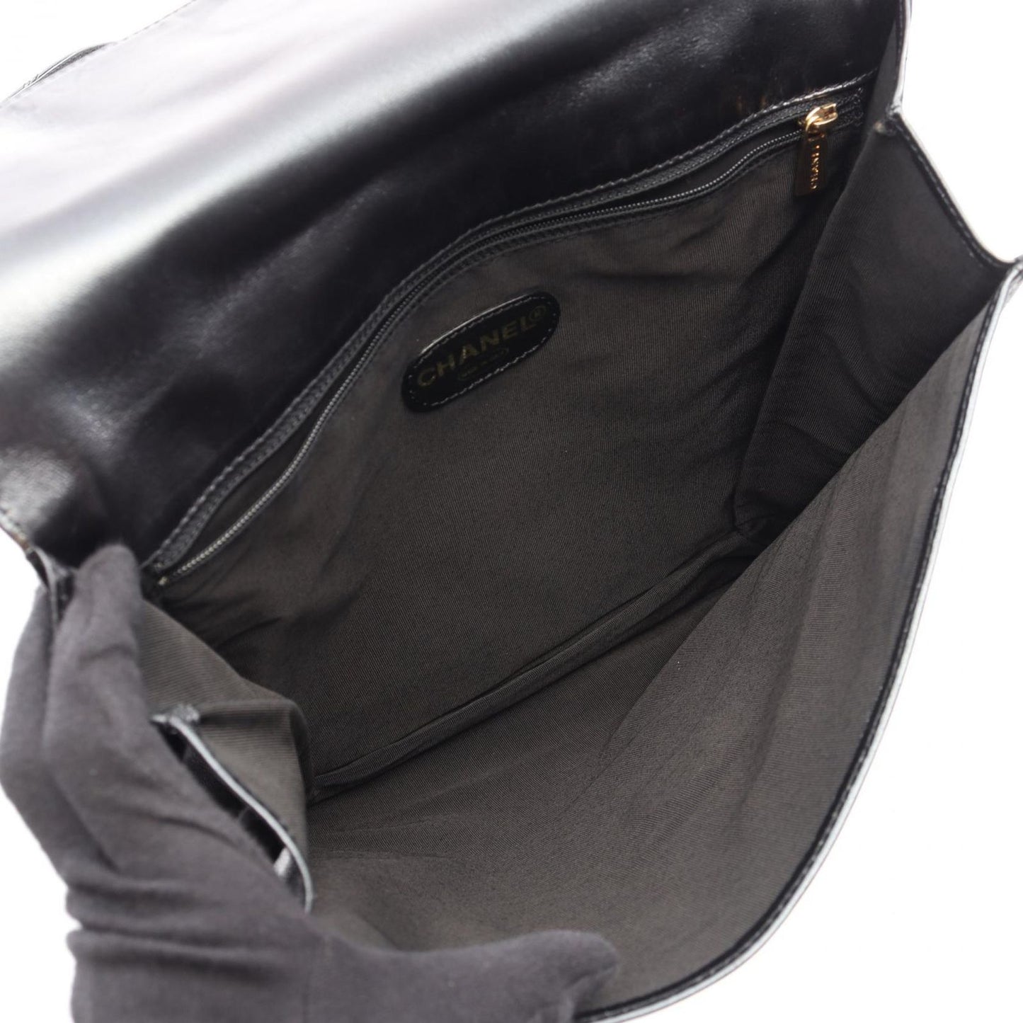 Chanel Shoulder Bag Metallic Gray Leather — view 3