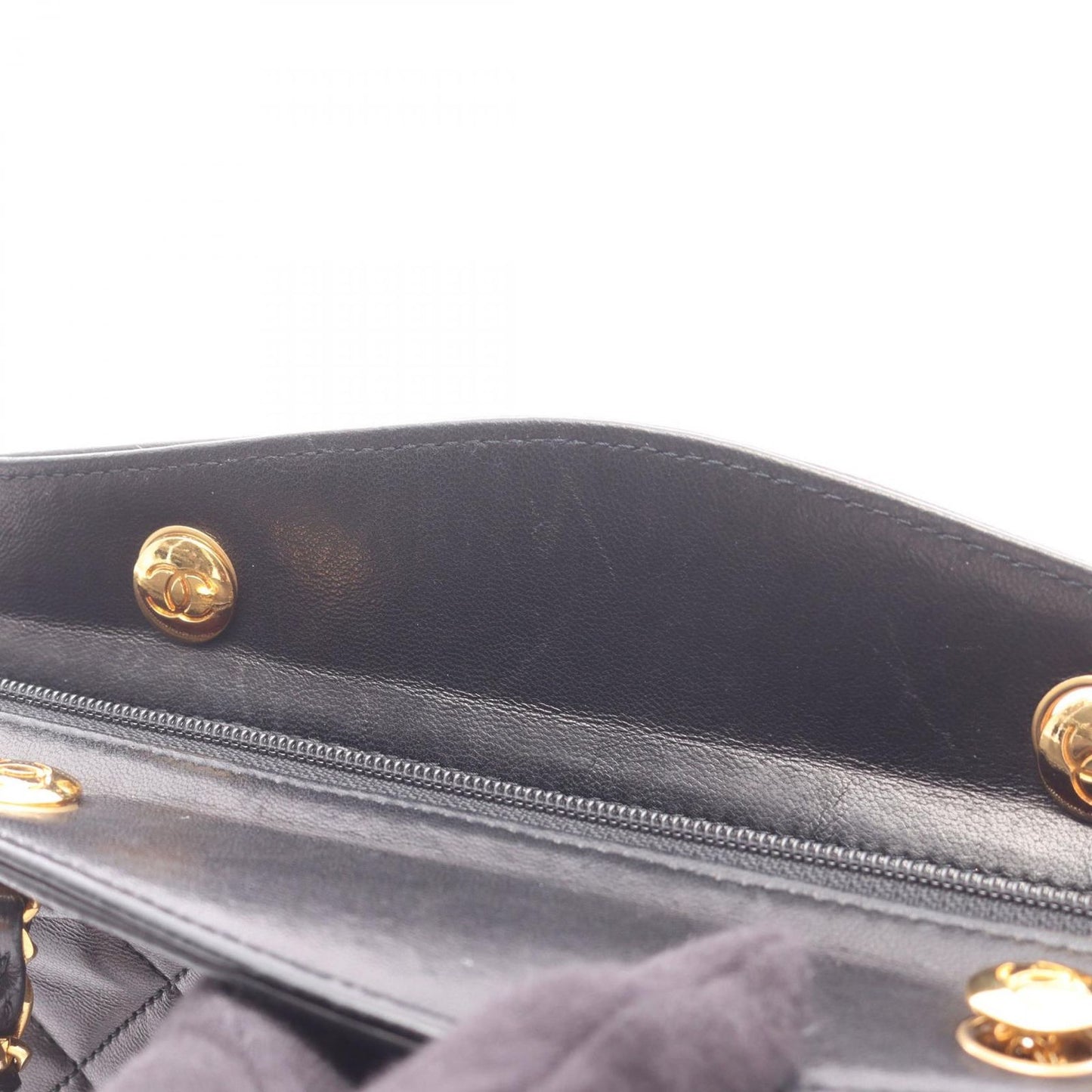 Chanel Handbag Quilted Black Lambskin Chain Bag — view 7