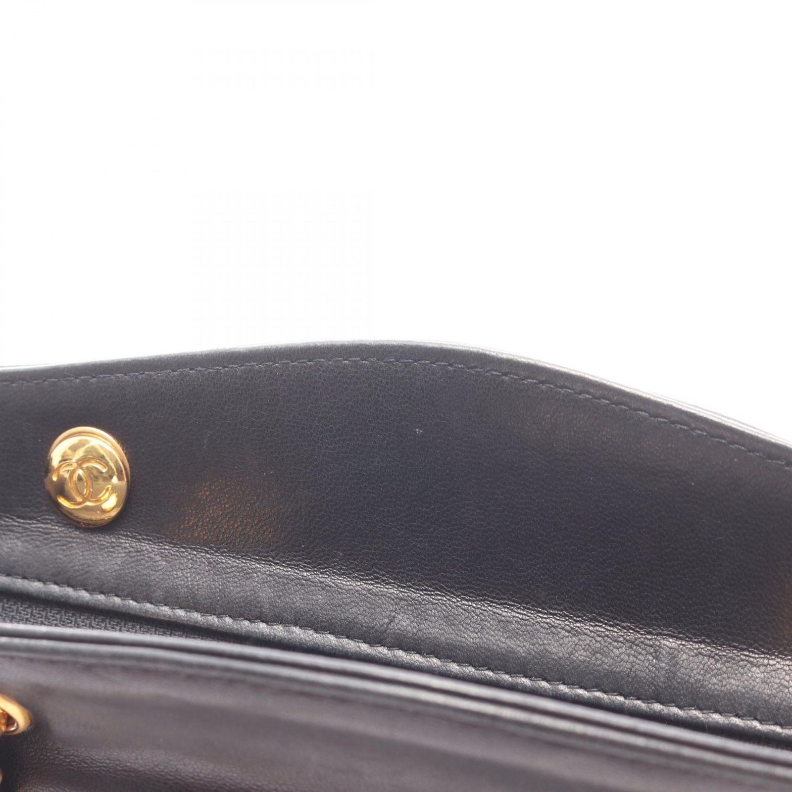 Chanel Handbag Quilted Black Lambskin Chain Bag — view 6