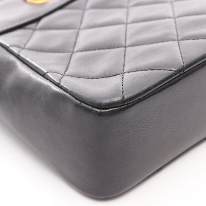 Chanel Handbag Quilted Black Lambskin Chain Bag — view 8