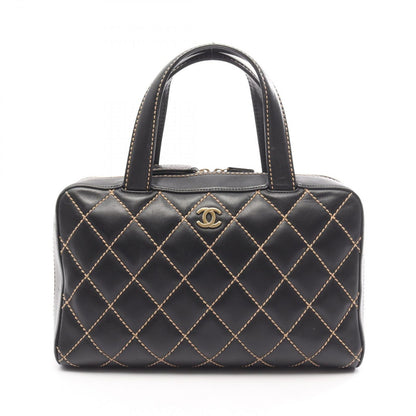 Chanel Handbag Wild Stitch Black Leather