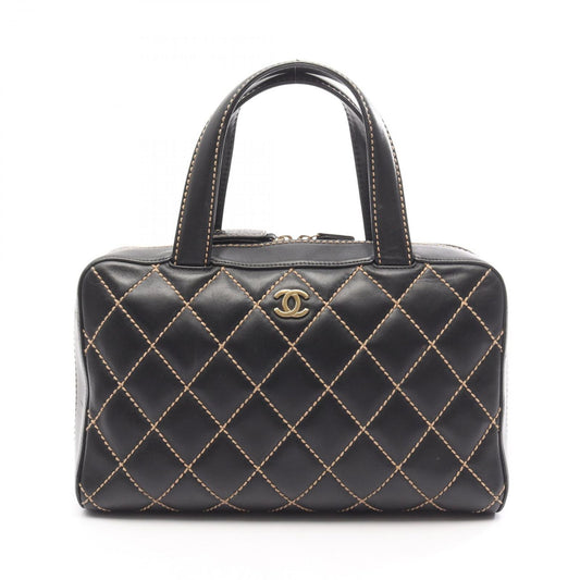 Chanel Handbag Wild Stitch Black Leather