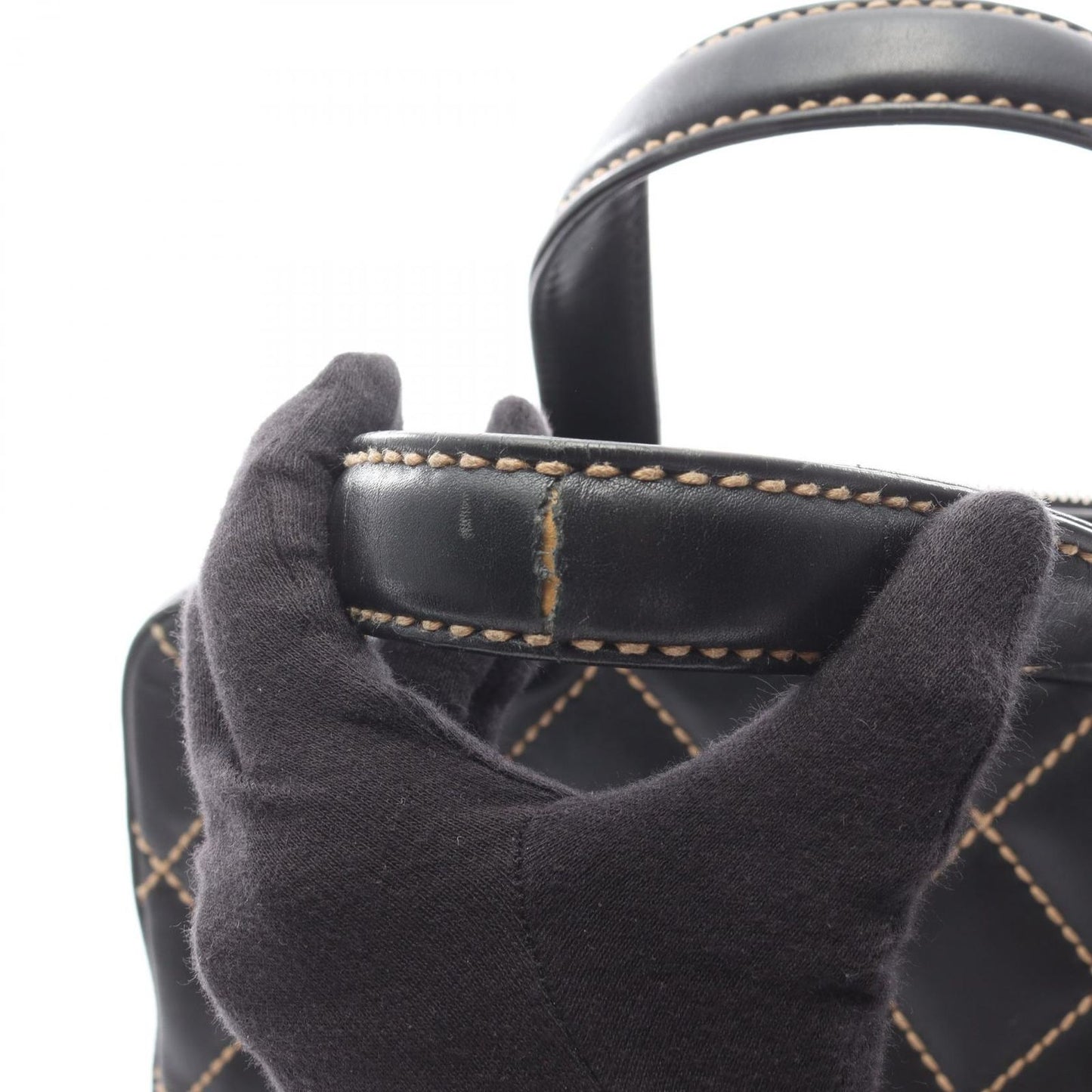 Chanel Handbag Wild Stitch Black Leather — view 6