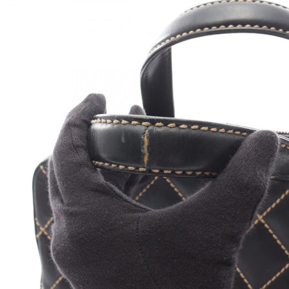 Chanel Handbag Wild Stitch Black Leather — view 6