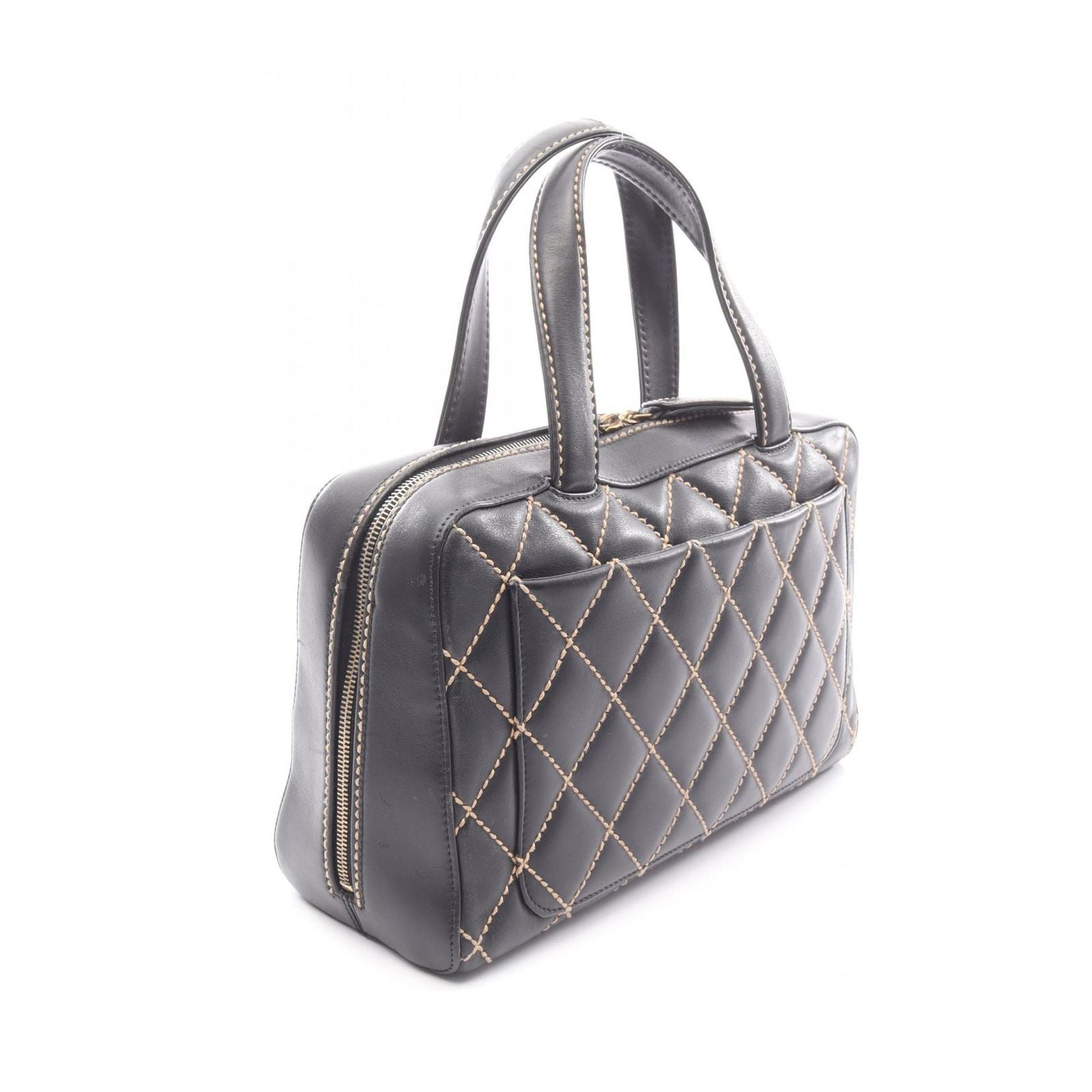 Chanel Handbag Wild Stitch Black Leather — view 2
