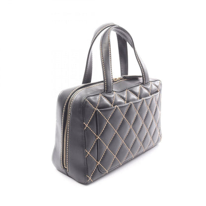 Chanel Handbag Wild Stitch Black Leather — view 2
