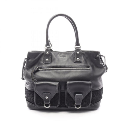 Loewe Handbag Anagram Black Leather Suede