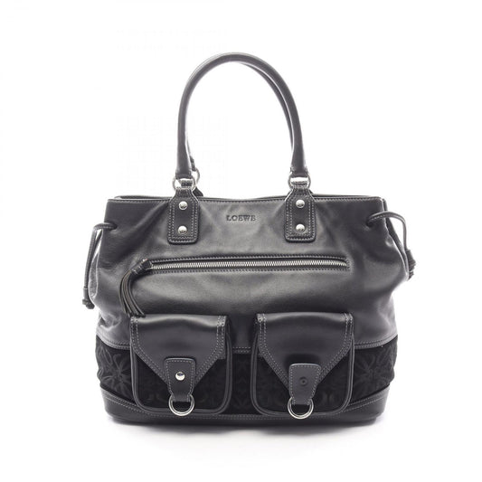Loewe Handbag Anagram Black Leather Suede