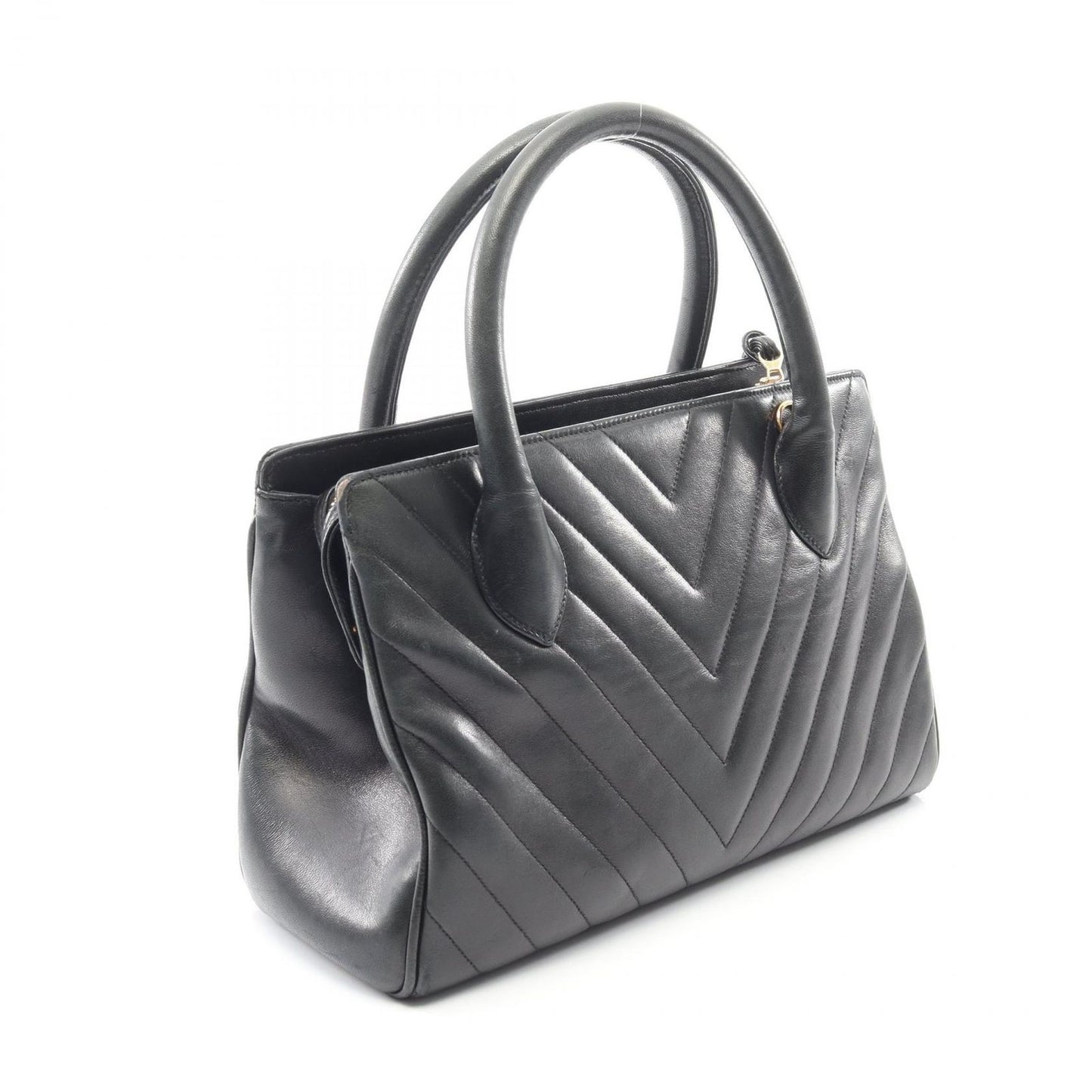 Chanel Handbag Blanc Stitch 2-Way Black Lambskin — view 2