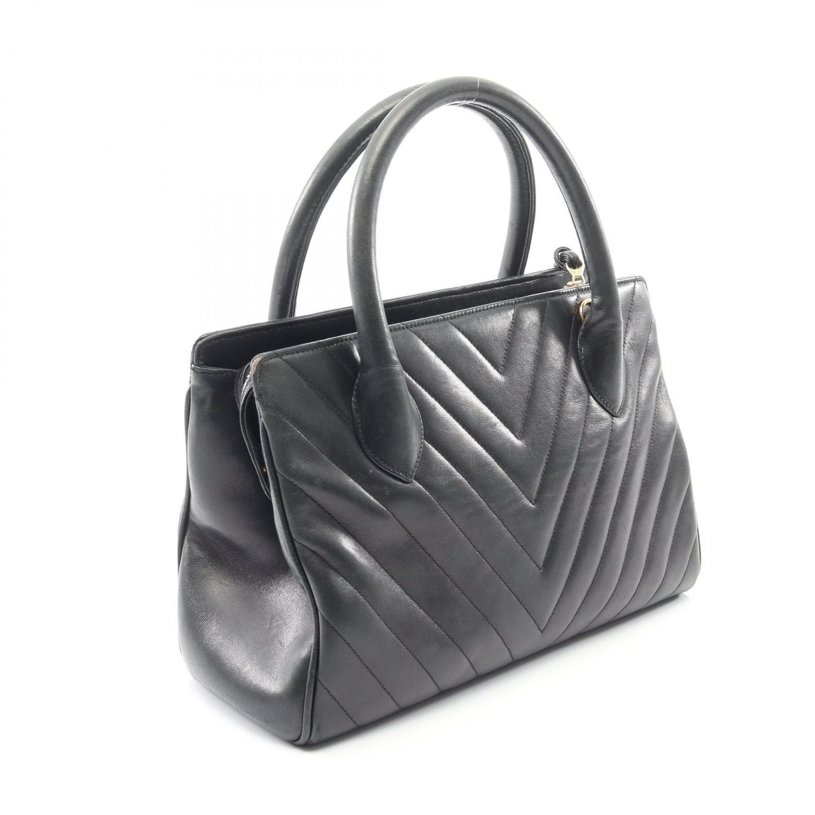 Chanel Handbag Blanc Stitch 2-Way Black Lambskin — view 2