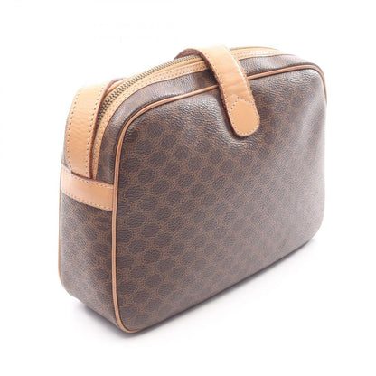 Celine Shoulder Bag Macadam Dark Brown Canvas Leather — view 2