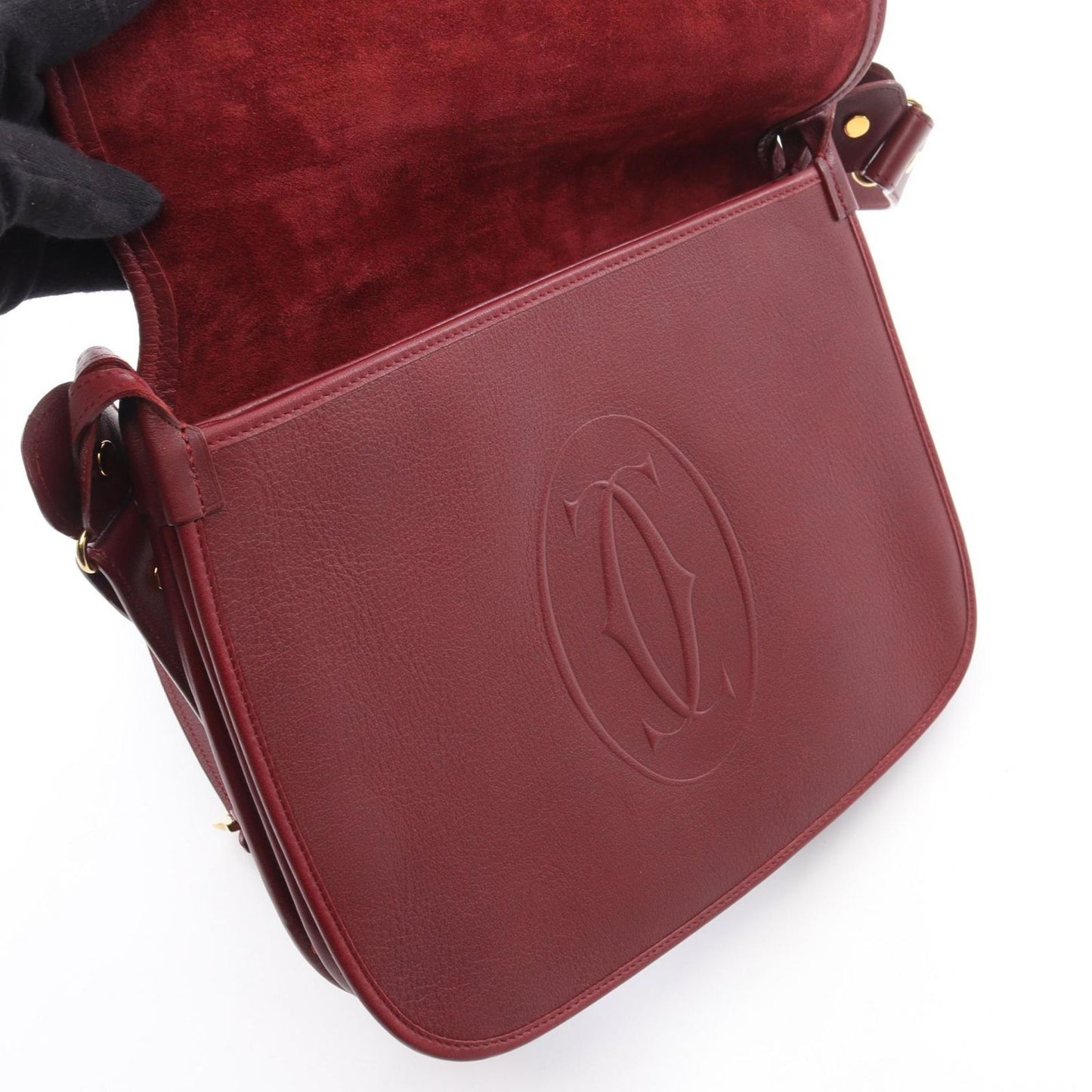 Cartier Shoulder Bag Must Line Bordeaux Leather — view 9