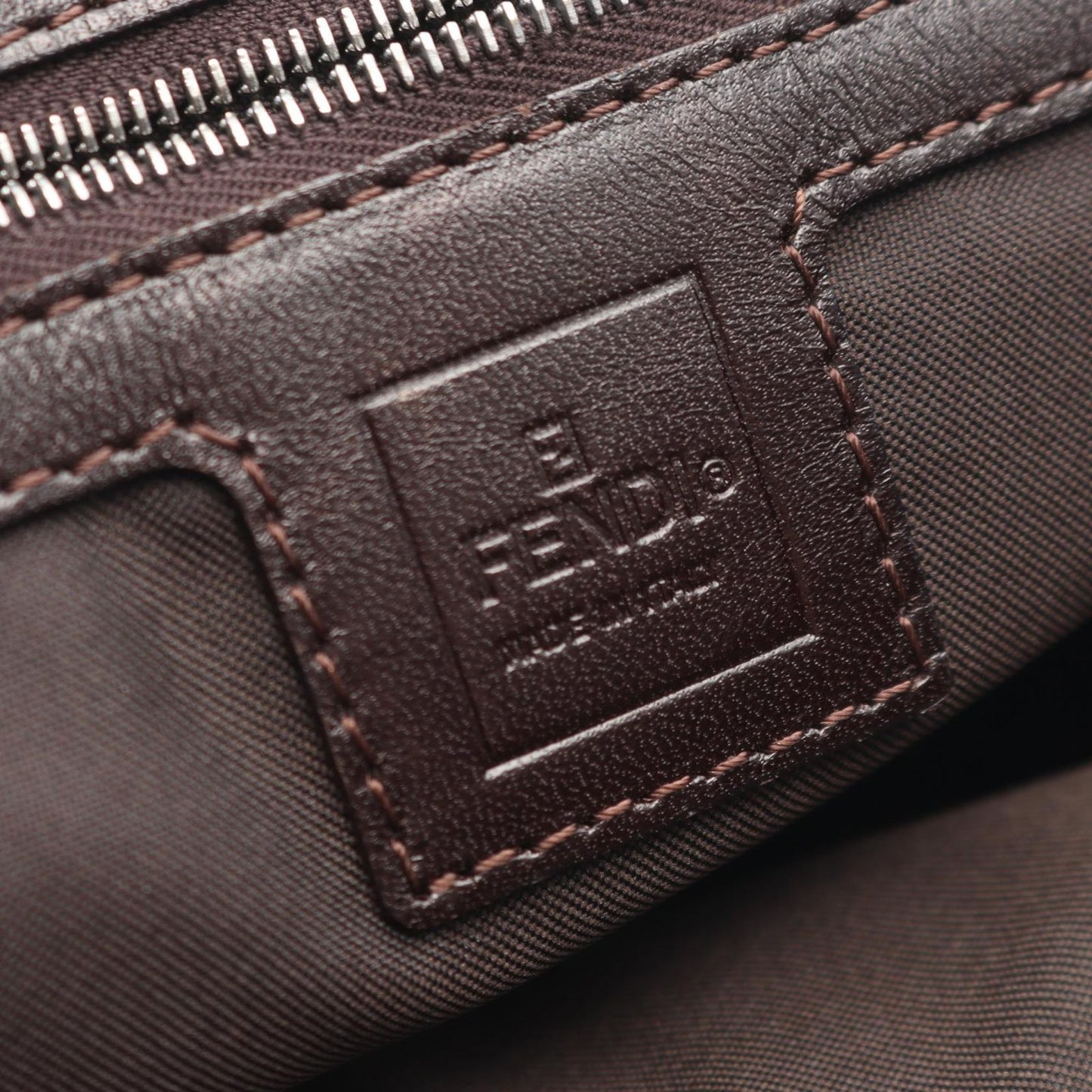 Fendi Tote Zucca Brown Canvas Leather Handbag — view 4