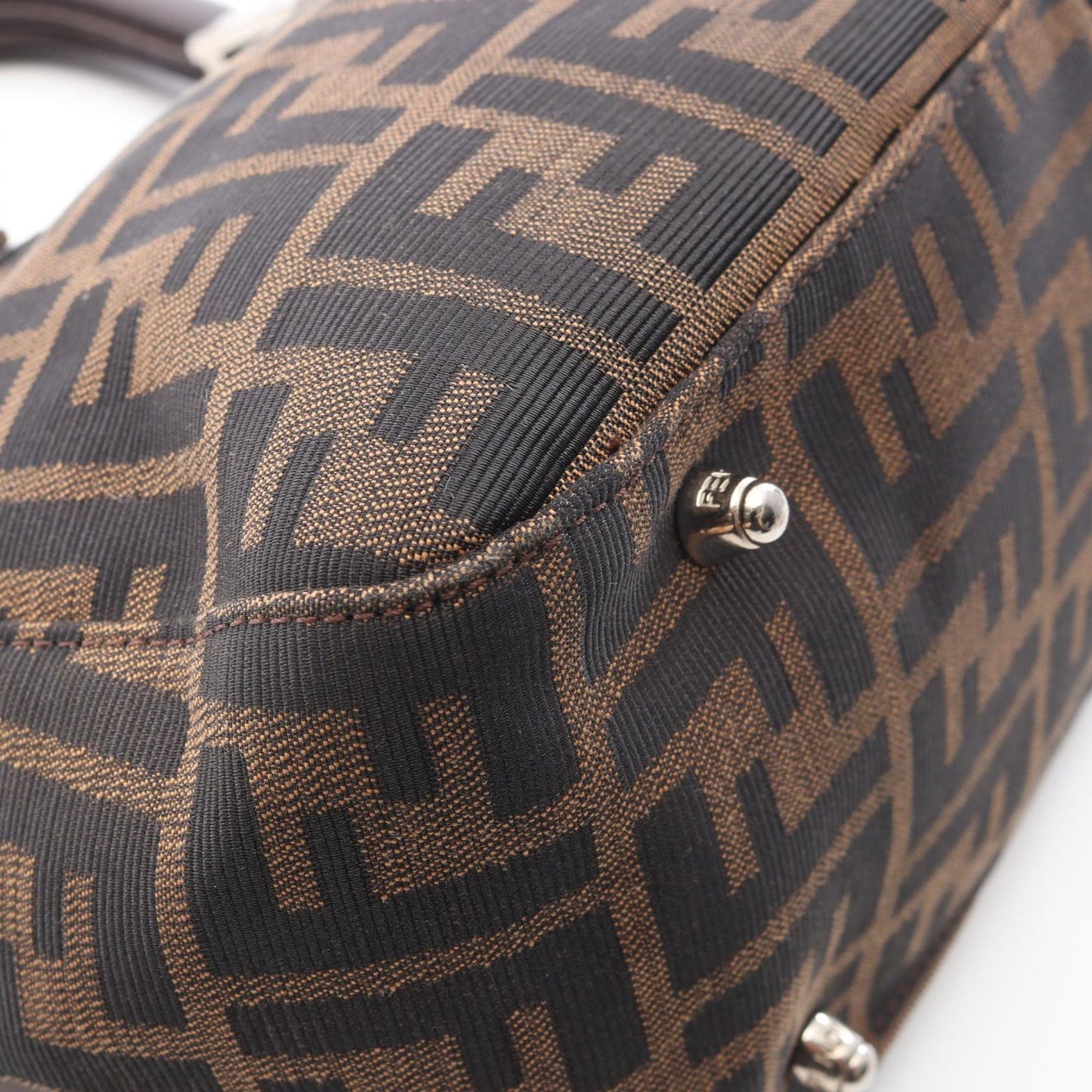 Fendi Tote Zucca Brown Canvas Leather Handbag — view 8