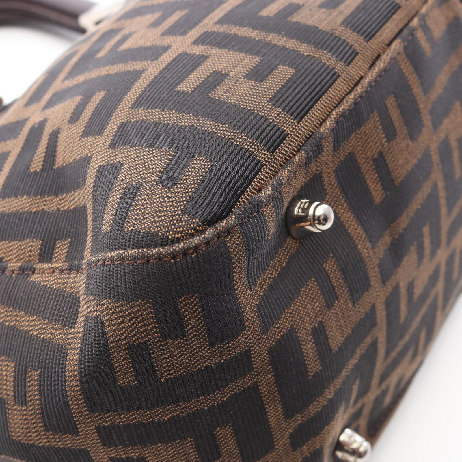 Fendi Tote Zucca Brown Canvas Leather Handbag — view 8