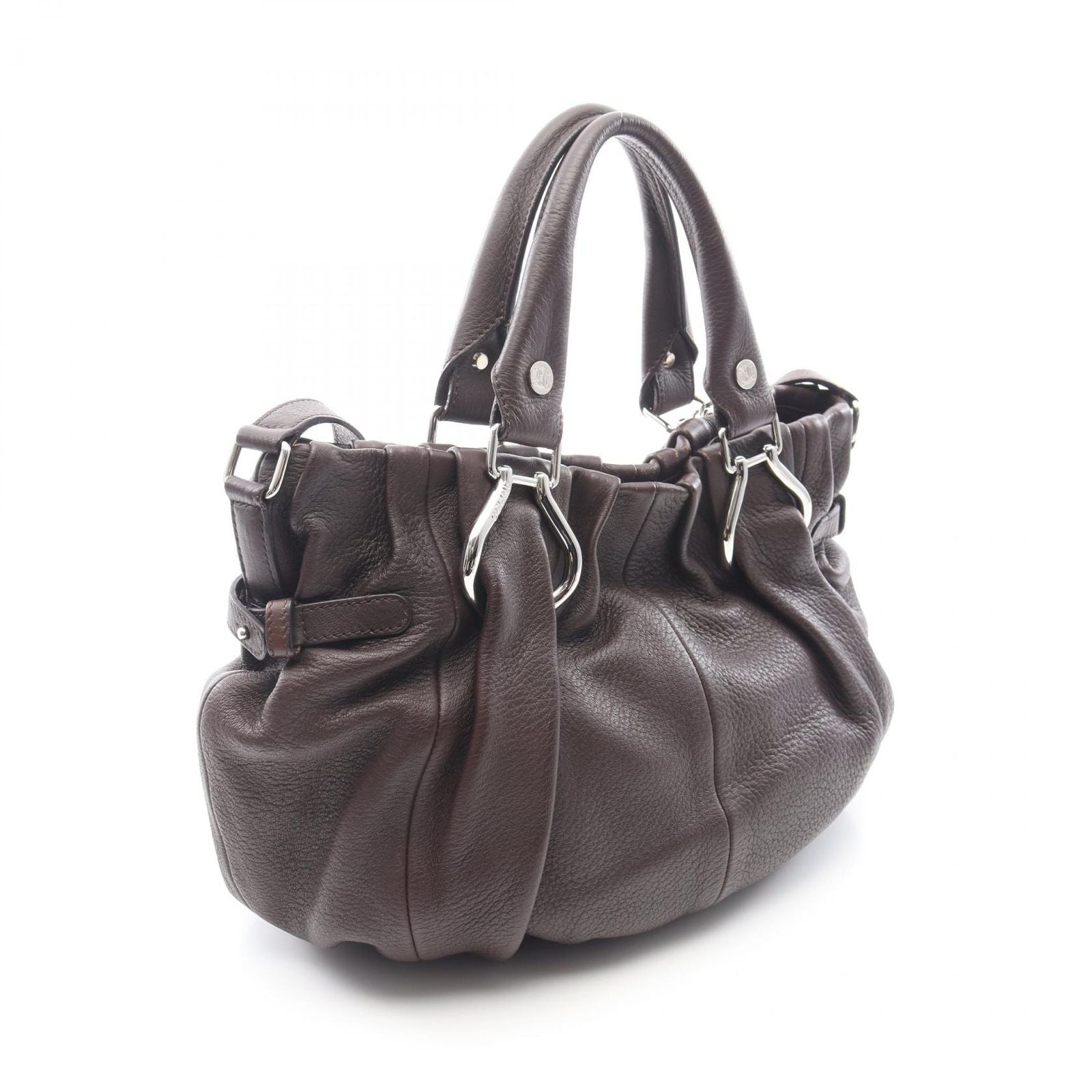 Celine Shoulder Bag Pillow Small 2-Way Dark Brown Leather — view 2