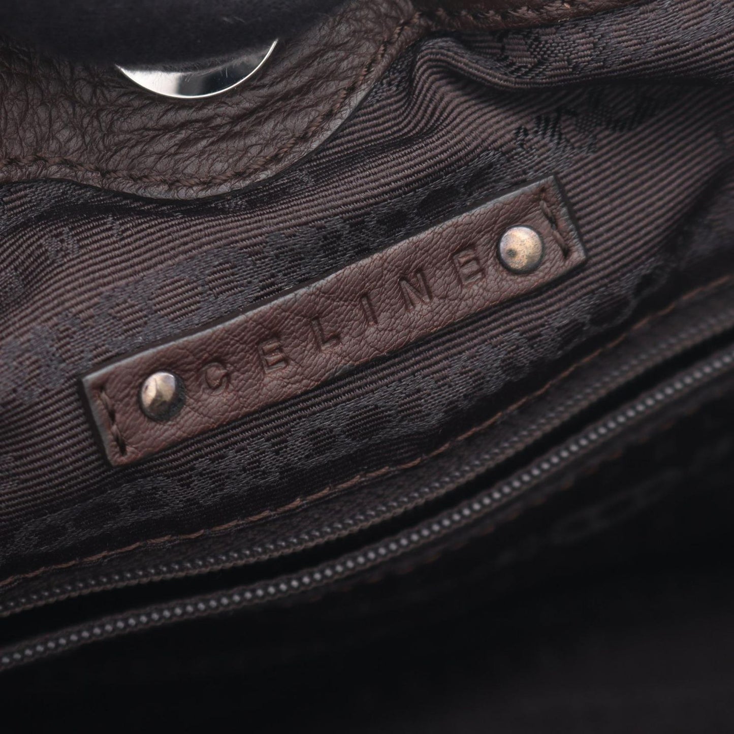 Celine Shoulder Bag Pillow Small 2-Way Dark Brown Leather — view 4