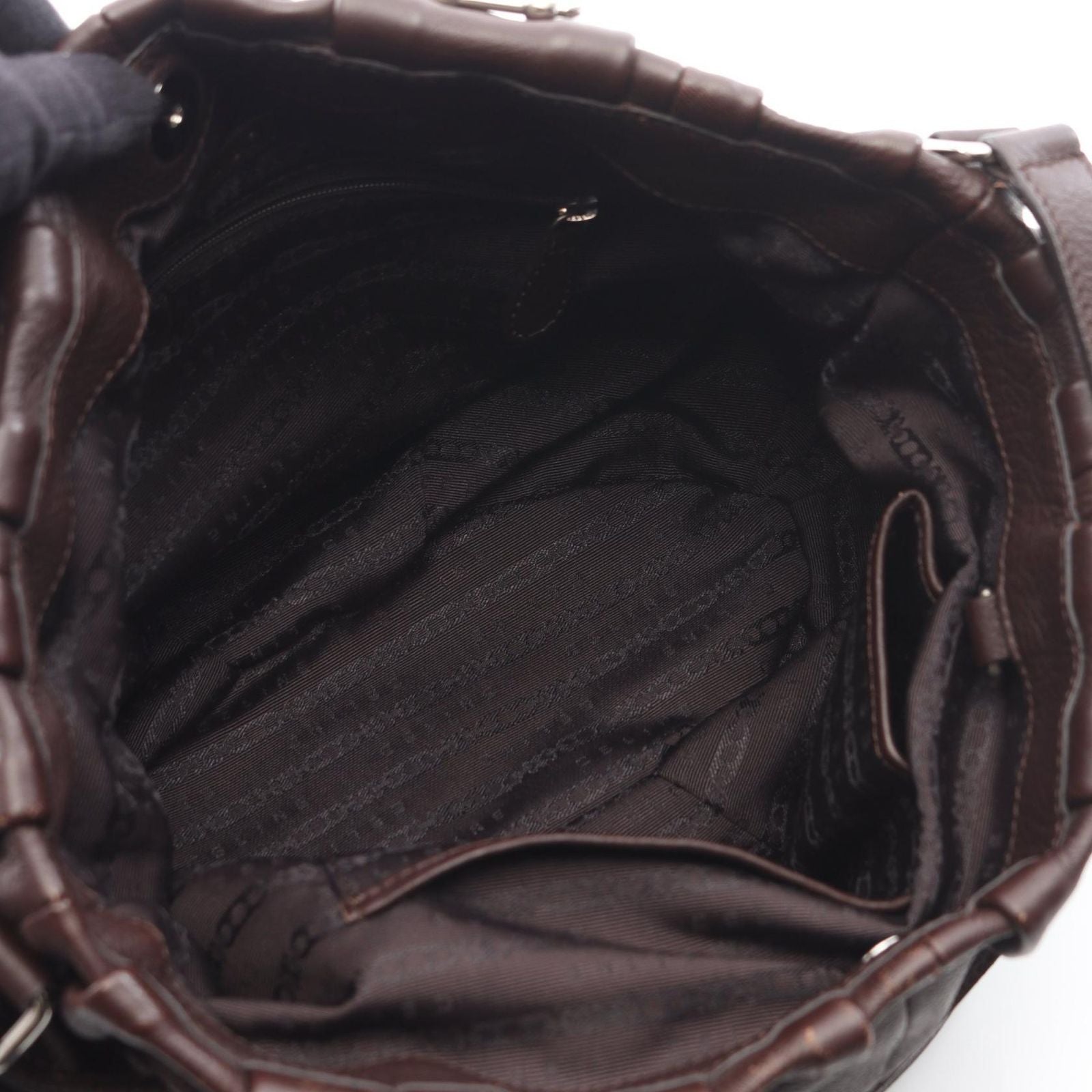 Celine Shoulder Bag Pillow Small 2-Way Dark Brown Leather — view 3