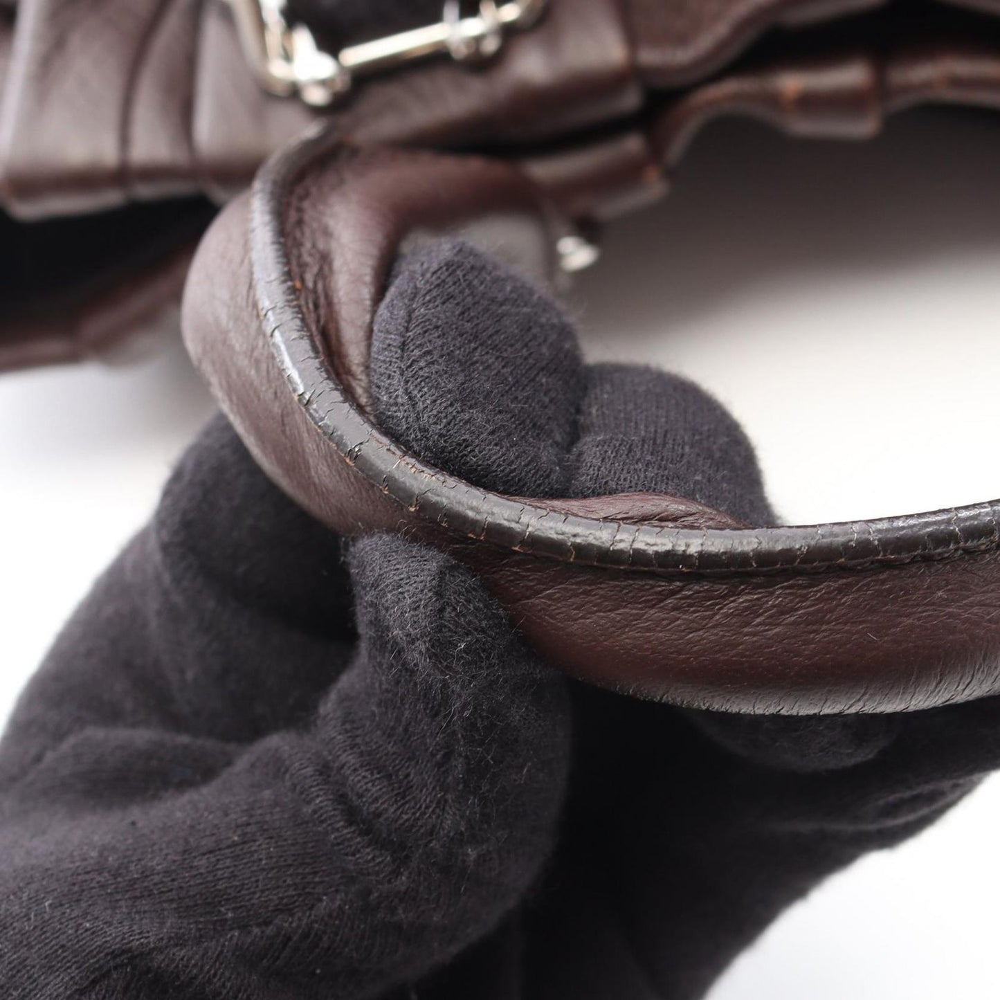 Celine Shoulder Bag Pillow Small 2-Way Dark Brown Leather — view 5