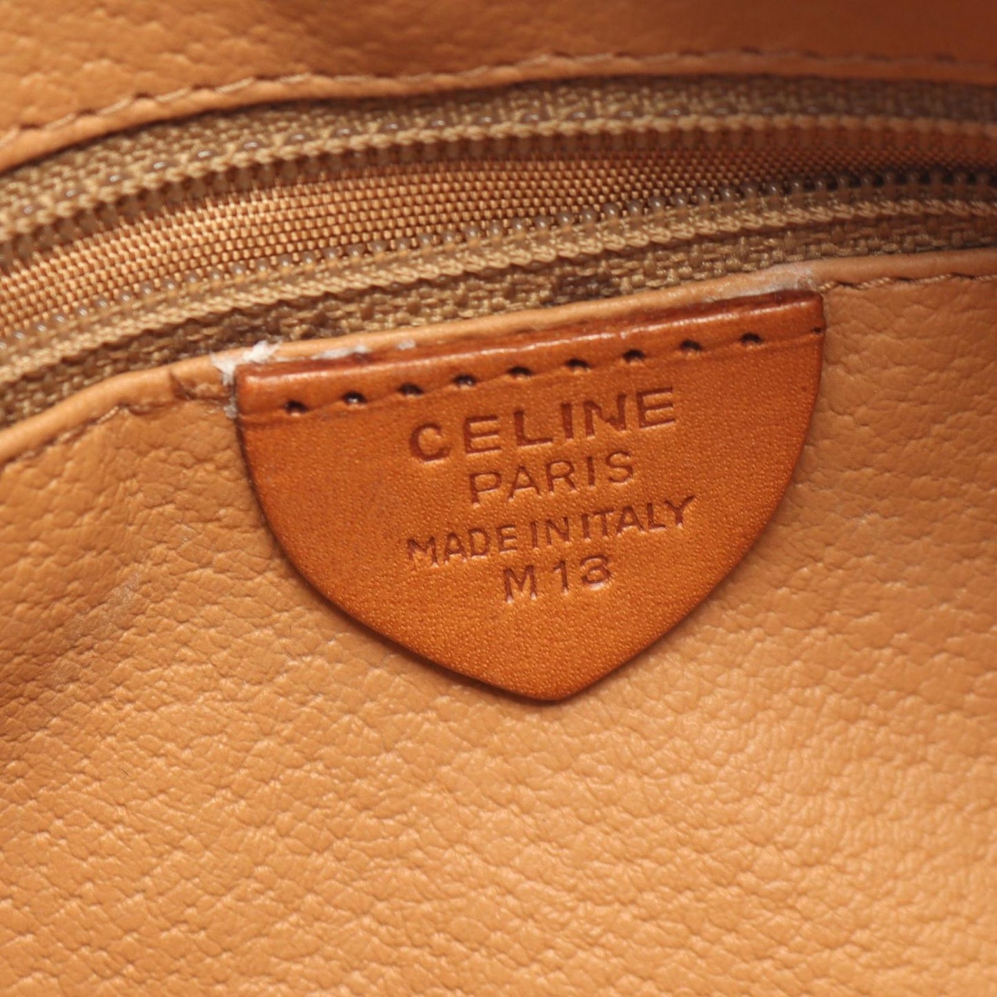 Celine Shoulder Bag Macadam Dark Brown Canvas Leather — view 4