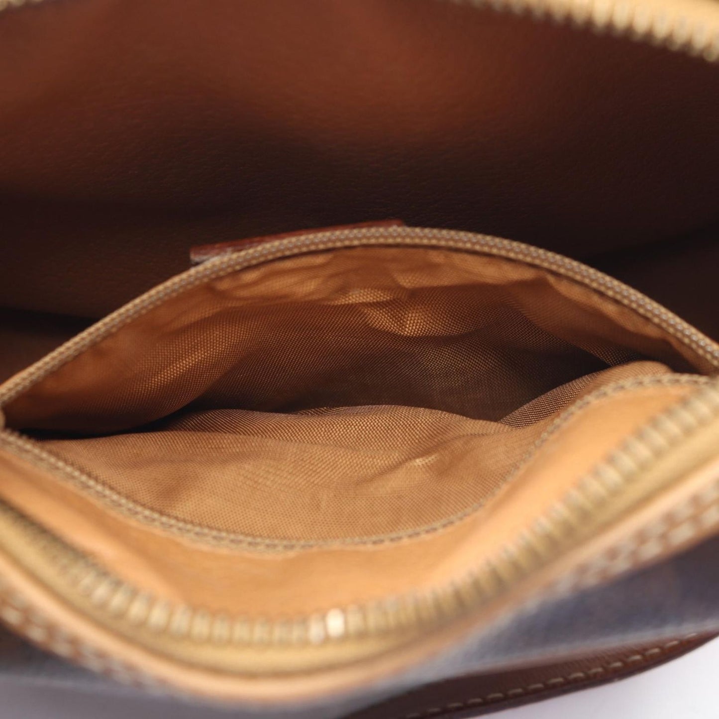 Celine Shoulder Bag Macadam Dark Brown Canvas Leather — view 6