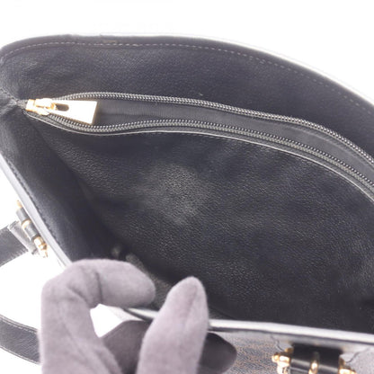 Celine Tote Macadam Brown Black Canvas Leather — view 7