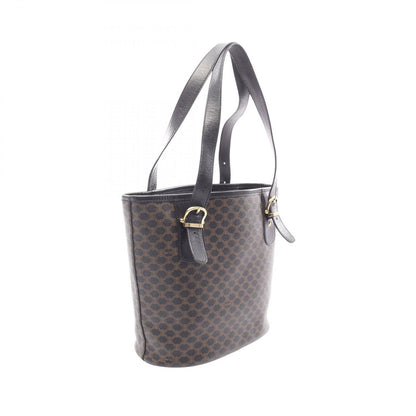Celine Tote Macadam Brown Black Canvas Leather — view 2