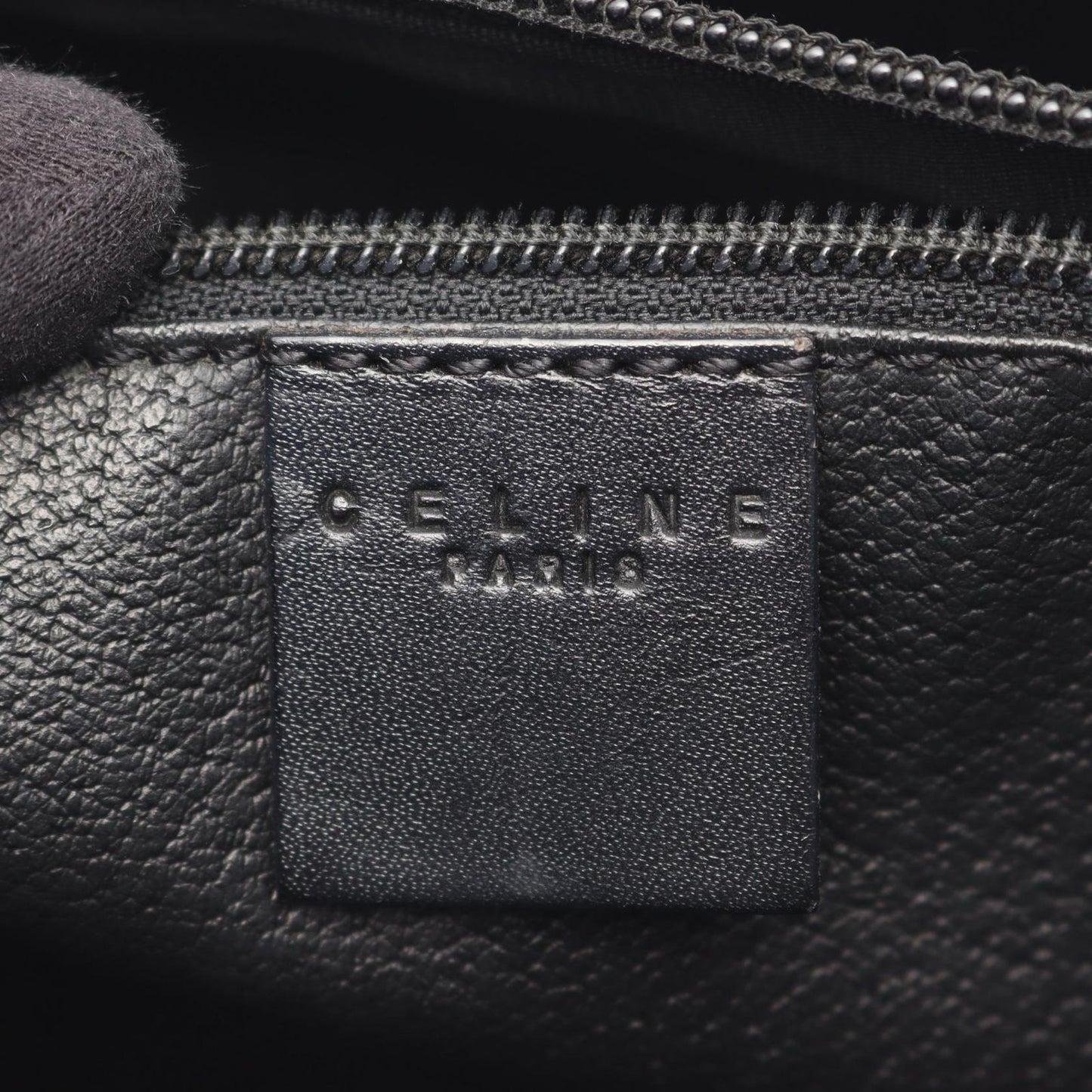 Celine Tote Macadam Brown Black Canvas Leather — view 4