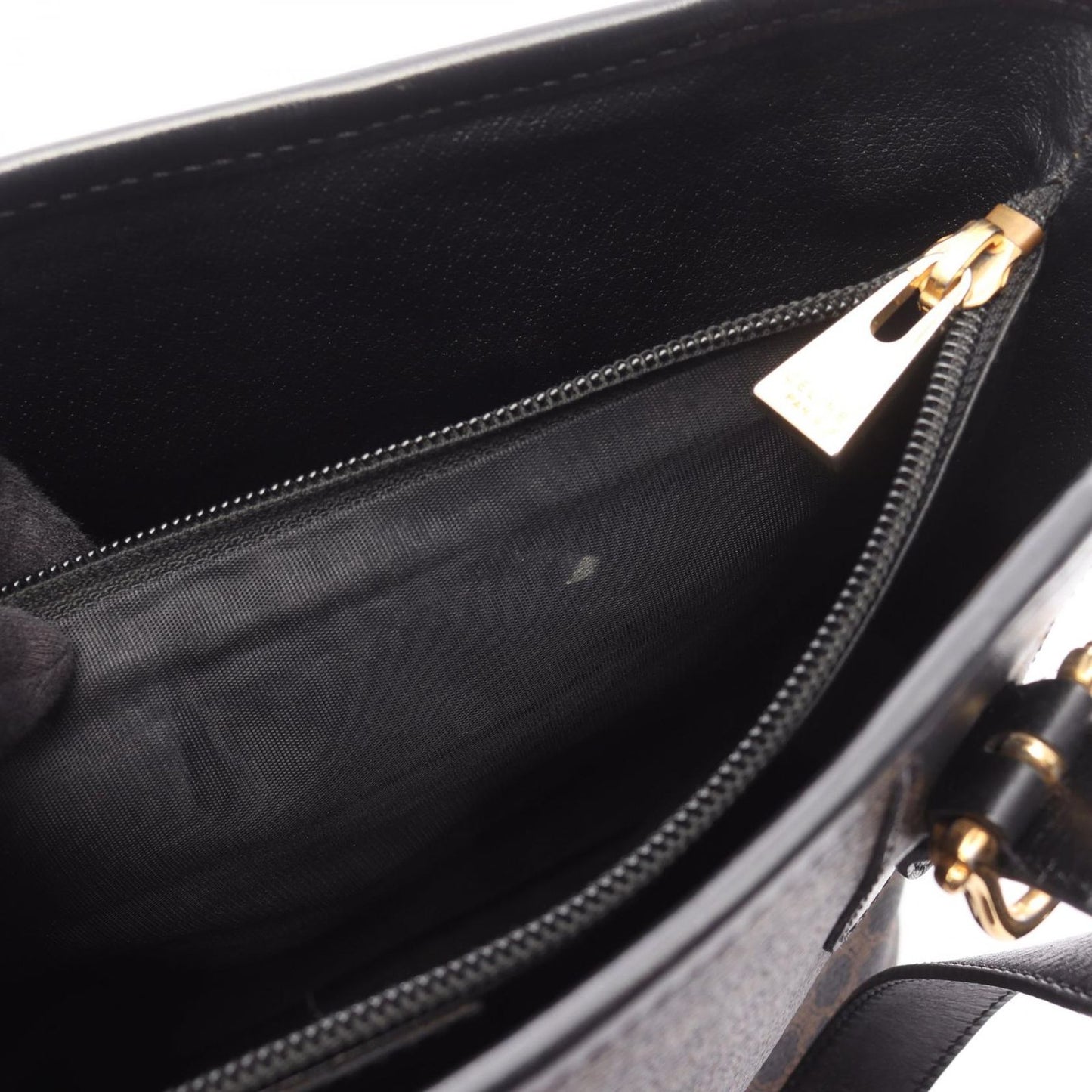 Celine Tote Macadam Brown Black Canvas Leather — view 5