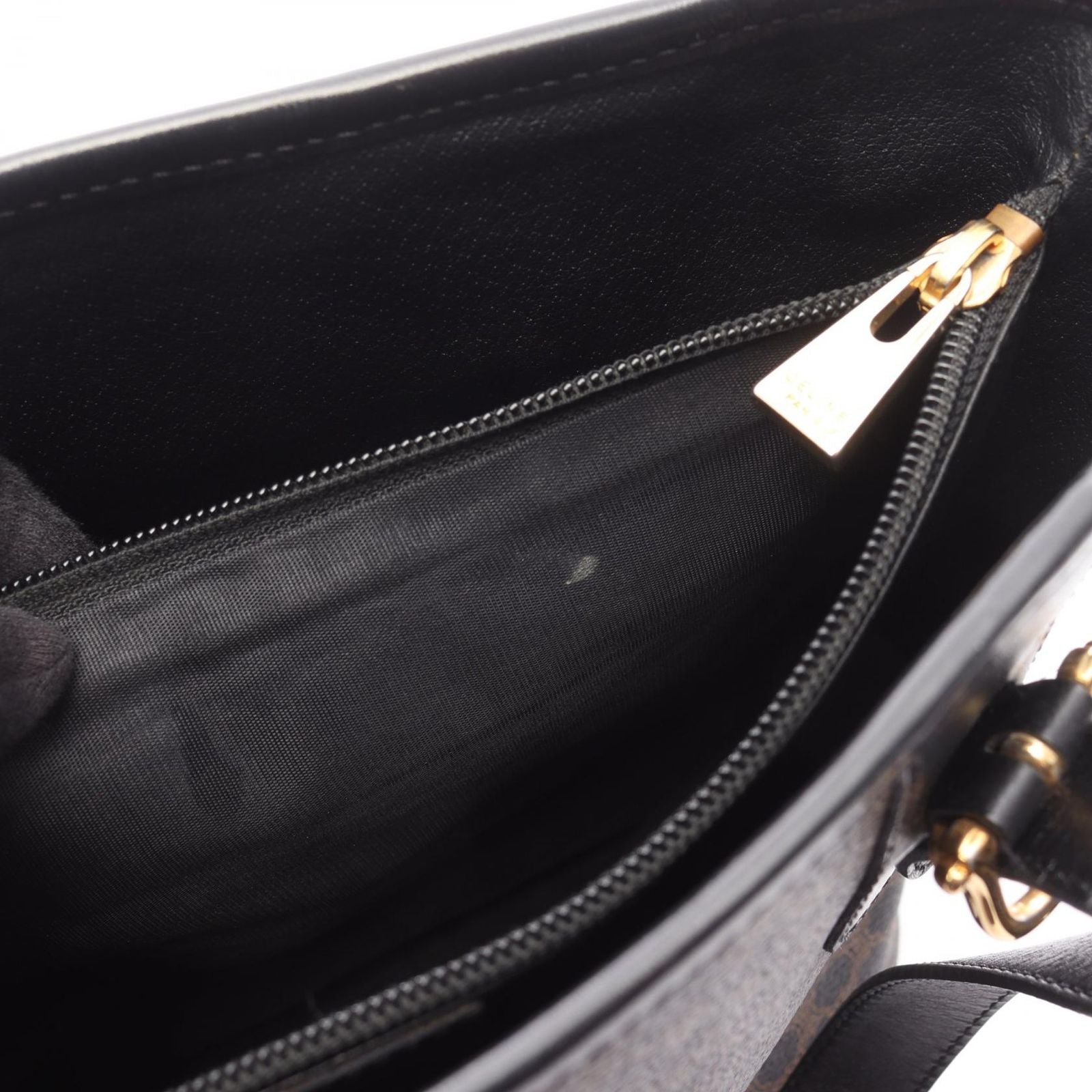 Celine Tote Macadam Brown Black Canvas Leather — view 5