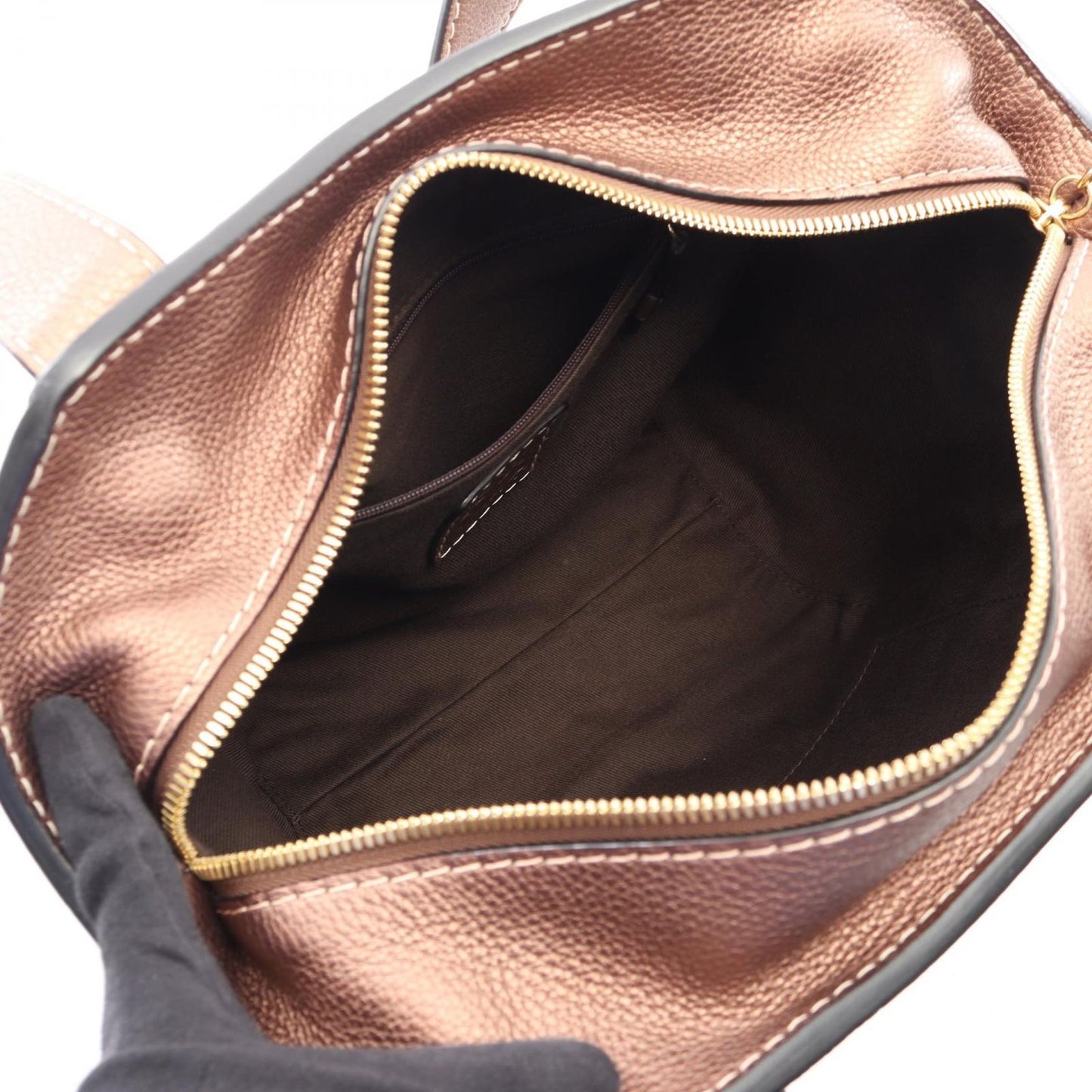 Loewe Handbag New Line Anagram Beige Canvas Leather — view 3