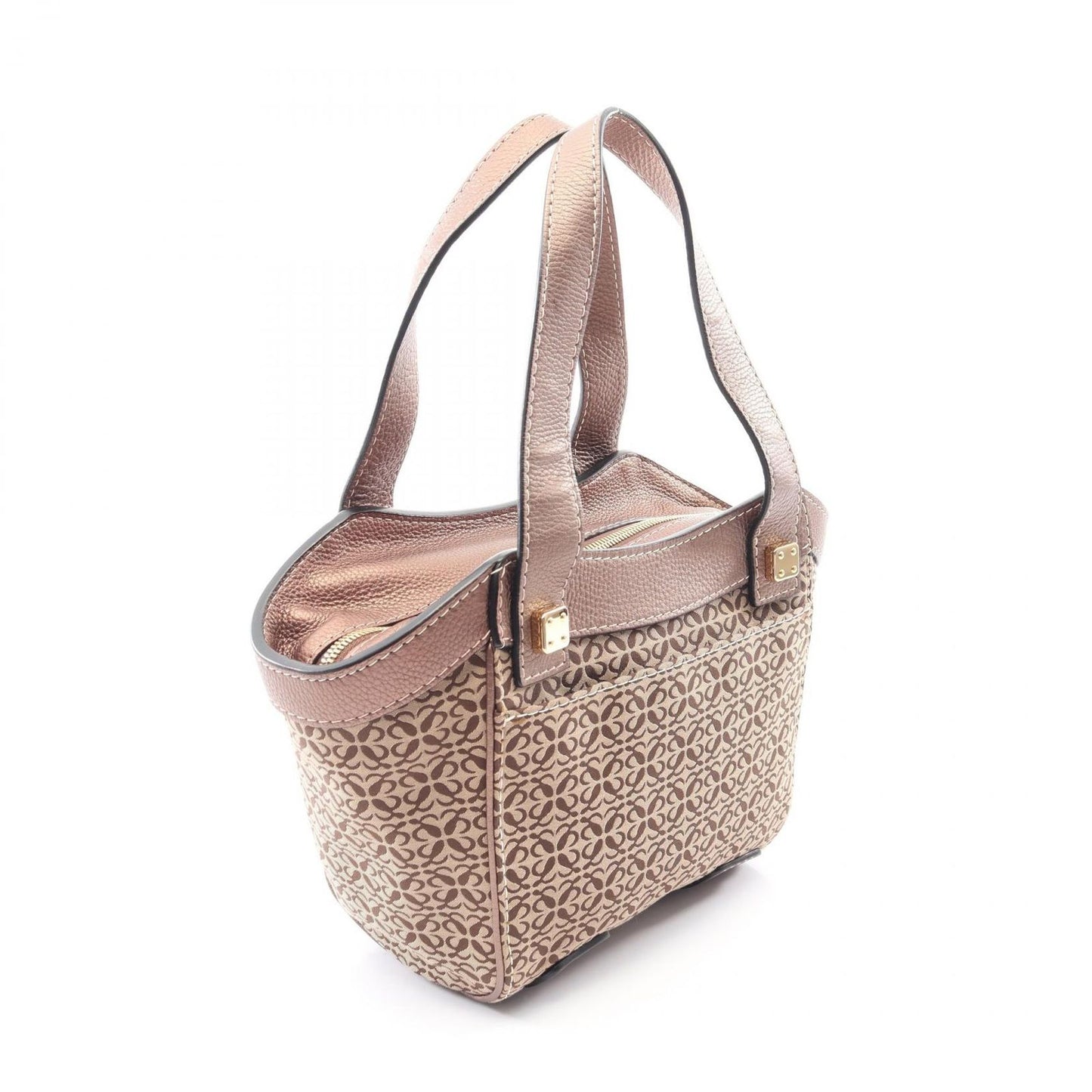 Loewe Handbag New Line Anagram Beige Canvas Leather — view 2