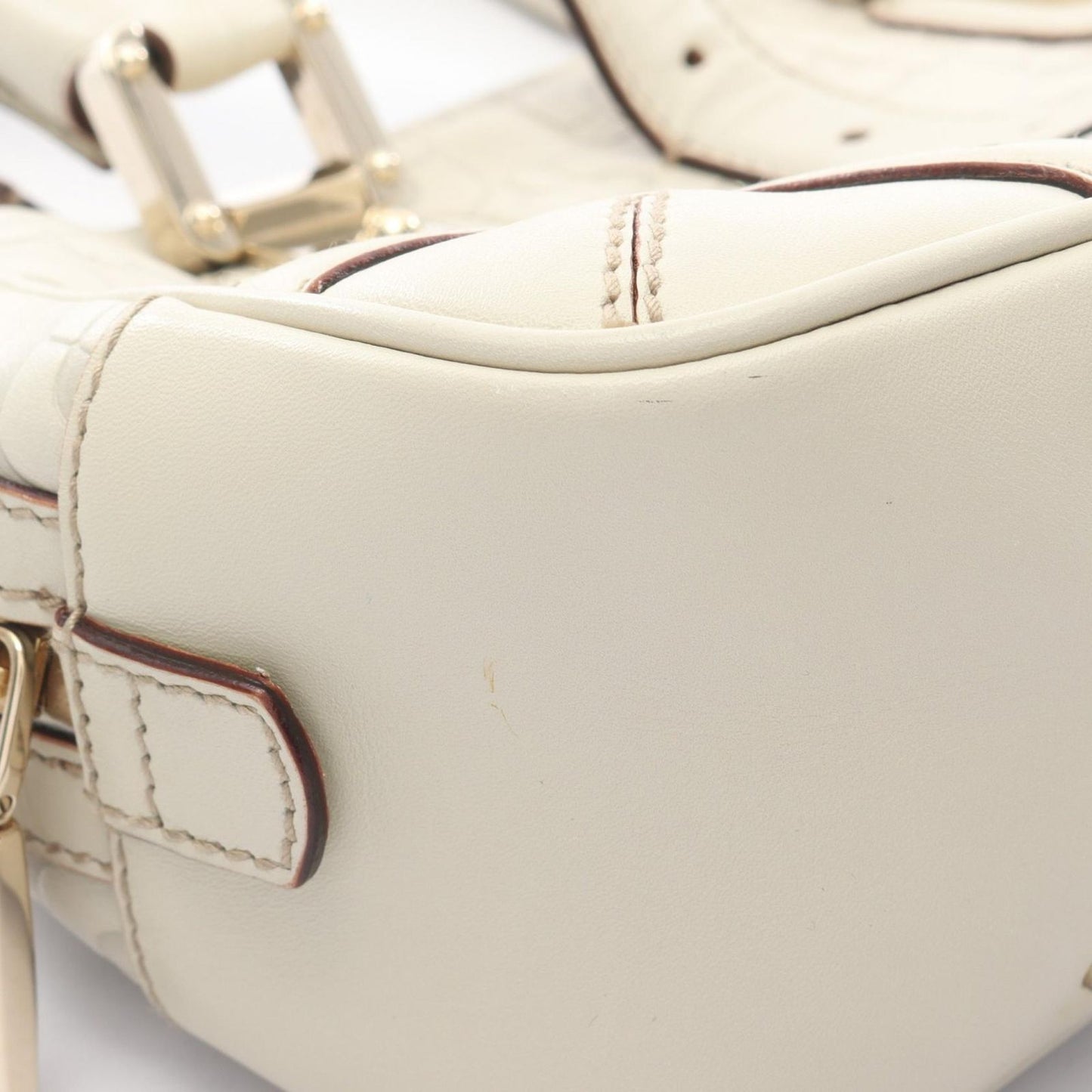 Gucci Handbag Horsebit Ivory Leather — view 5