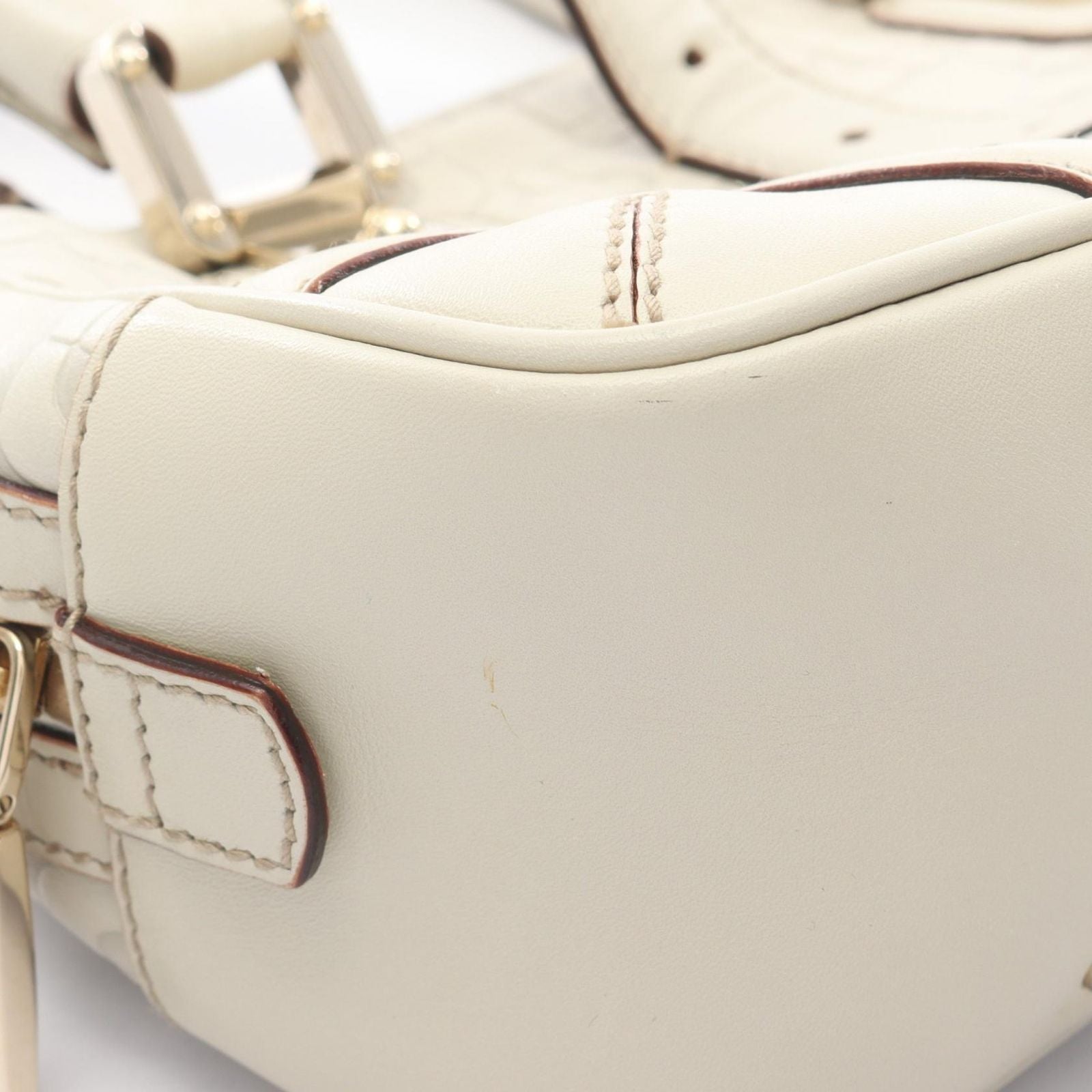 Gucci Handbag Horsebit Ivory Leather — view 5
