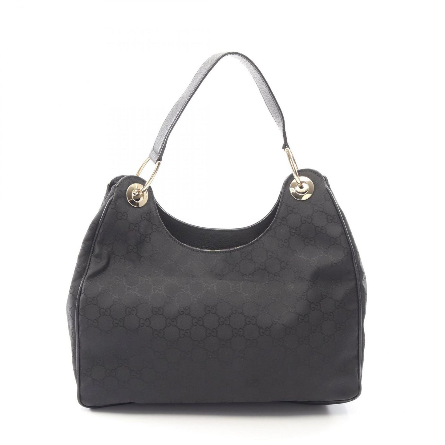 Gucci Shoulder Bag GG Pattern Black Nylon Leather