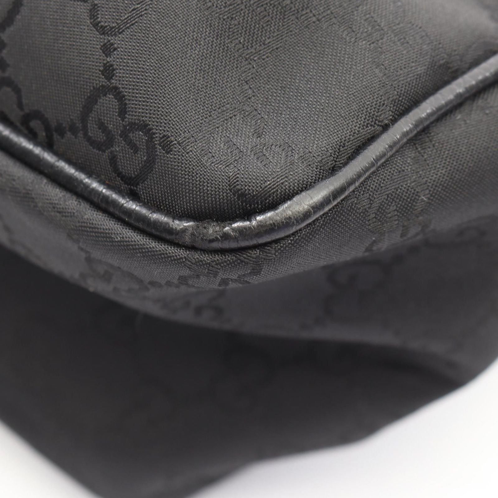 Gucci Shoulder Bag GG Pattern Black Nylon Leather — view 6