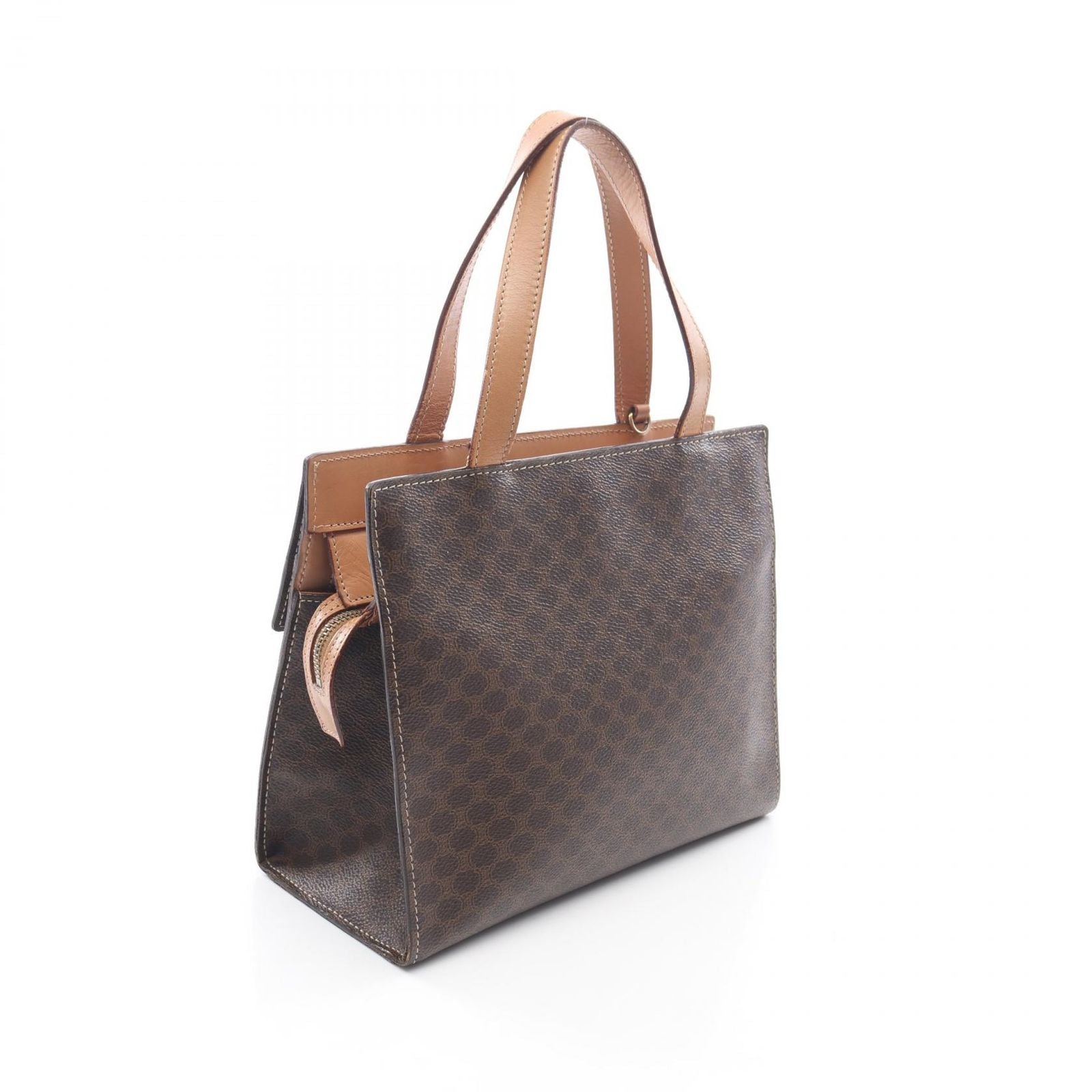 Celine Handbag Macadam Dark Brown Canvas Leather 2-Way Shoulder — view 2