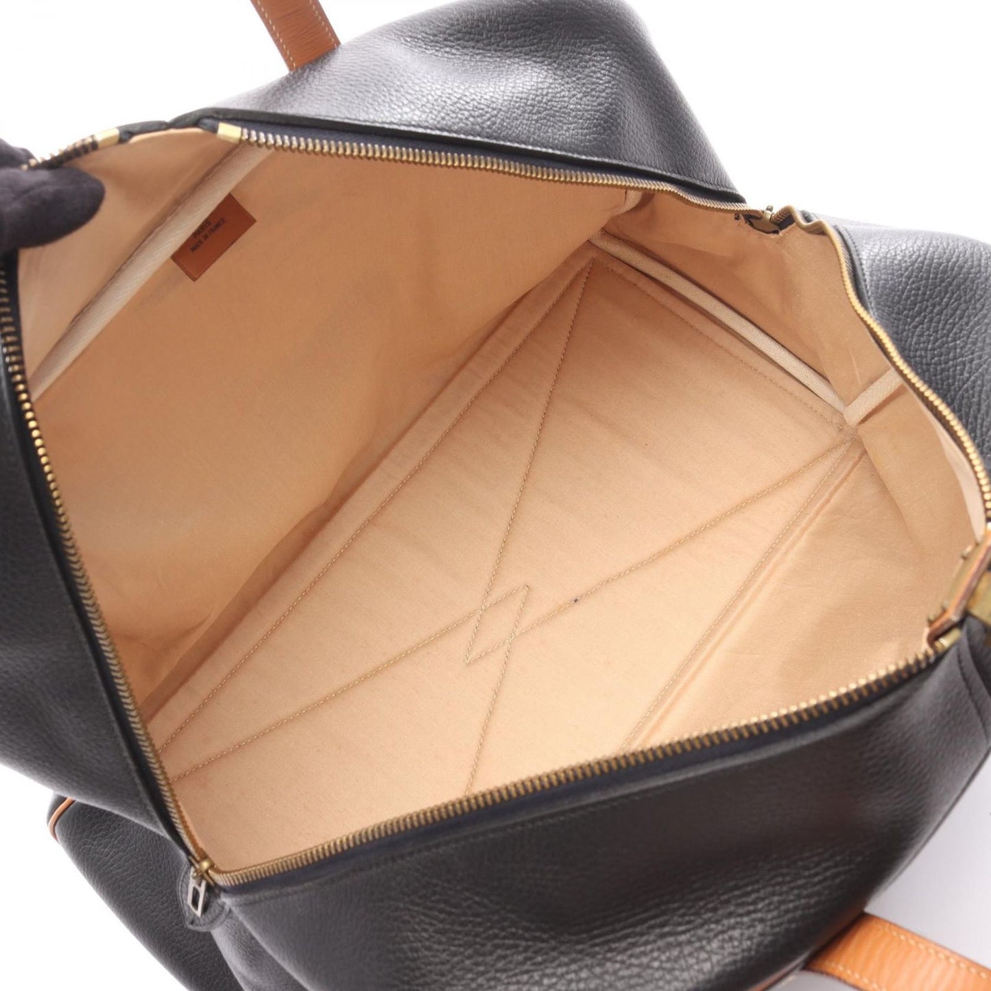 Hermes Boston Bag Victoria 43 Black Natural Leather — view 3
