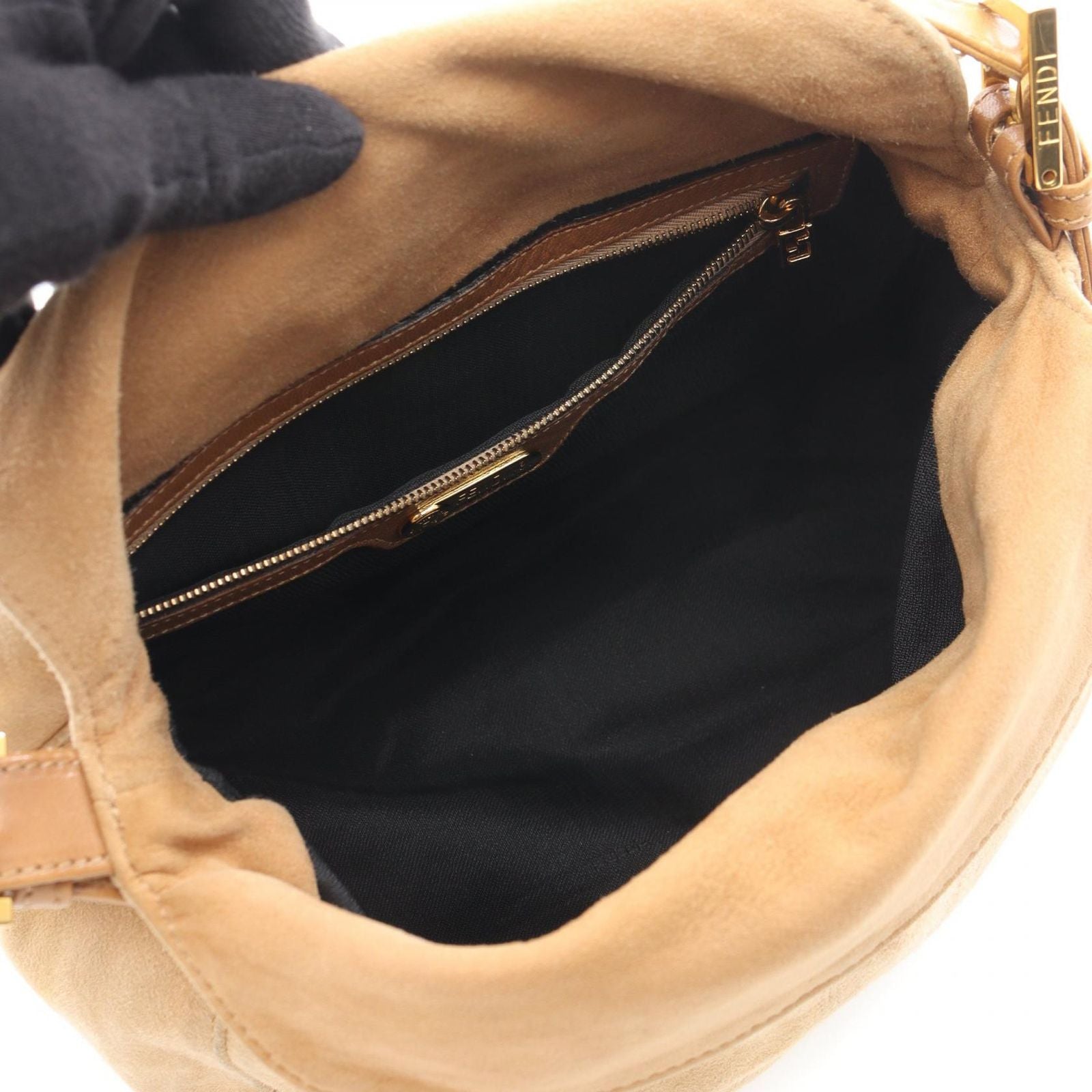 Fendi Shoulder Bag Mamma Bucket Brown Suede Leather — view 3