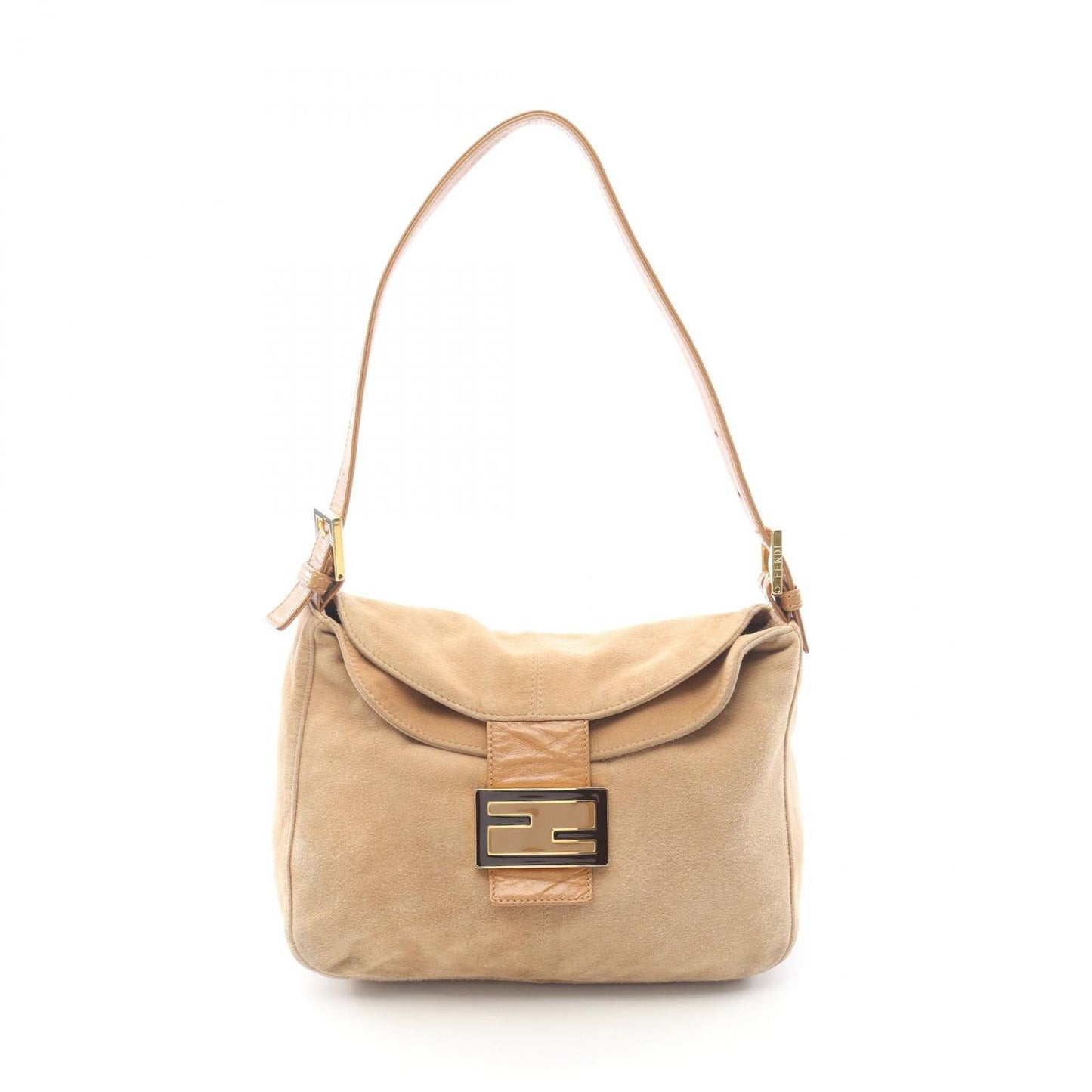 Fendi Shoulder Bag Mamma Bucket Brown Suede Leather