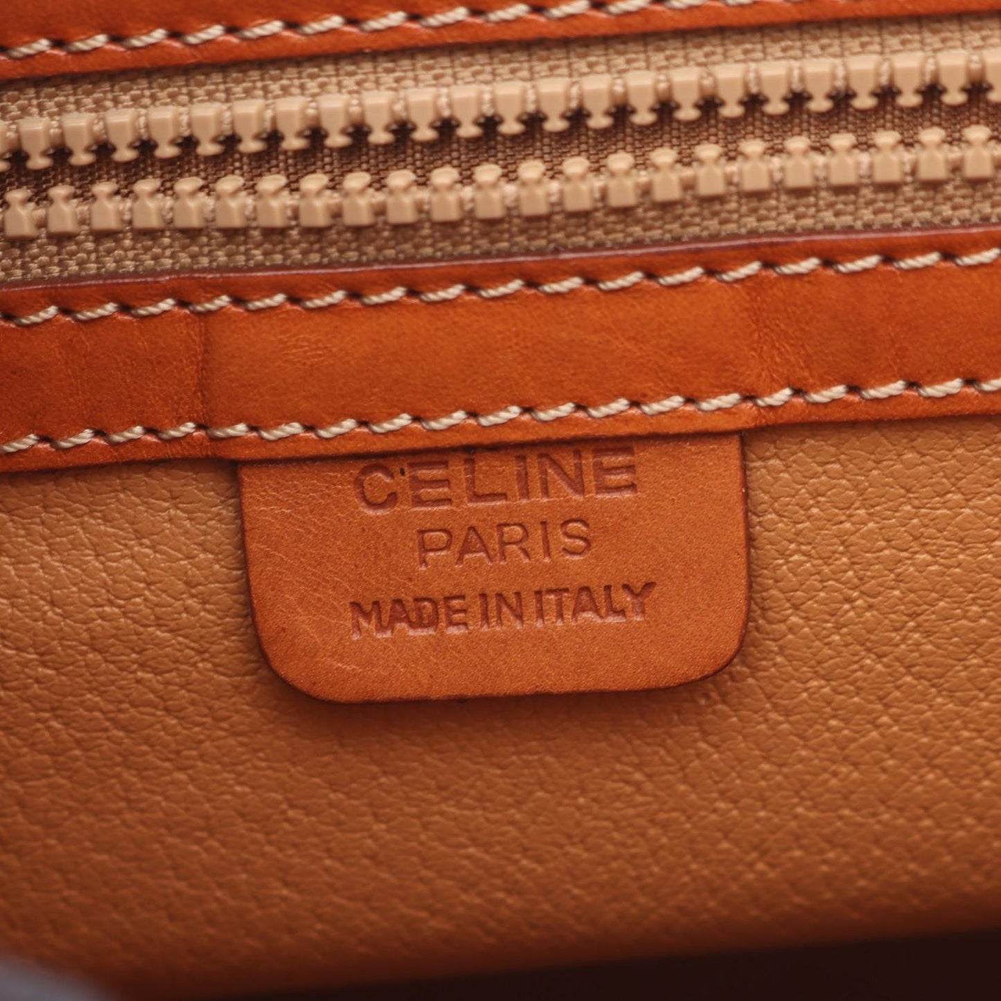 Celine Handbag with Macadam Charm Dark Brown Canvas Leather Hand — view 4