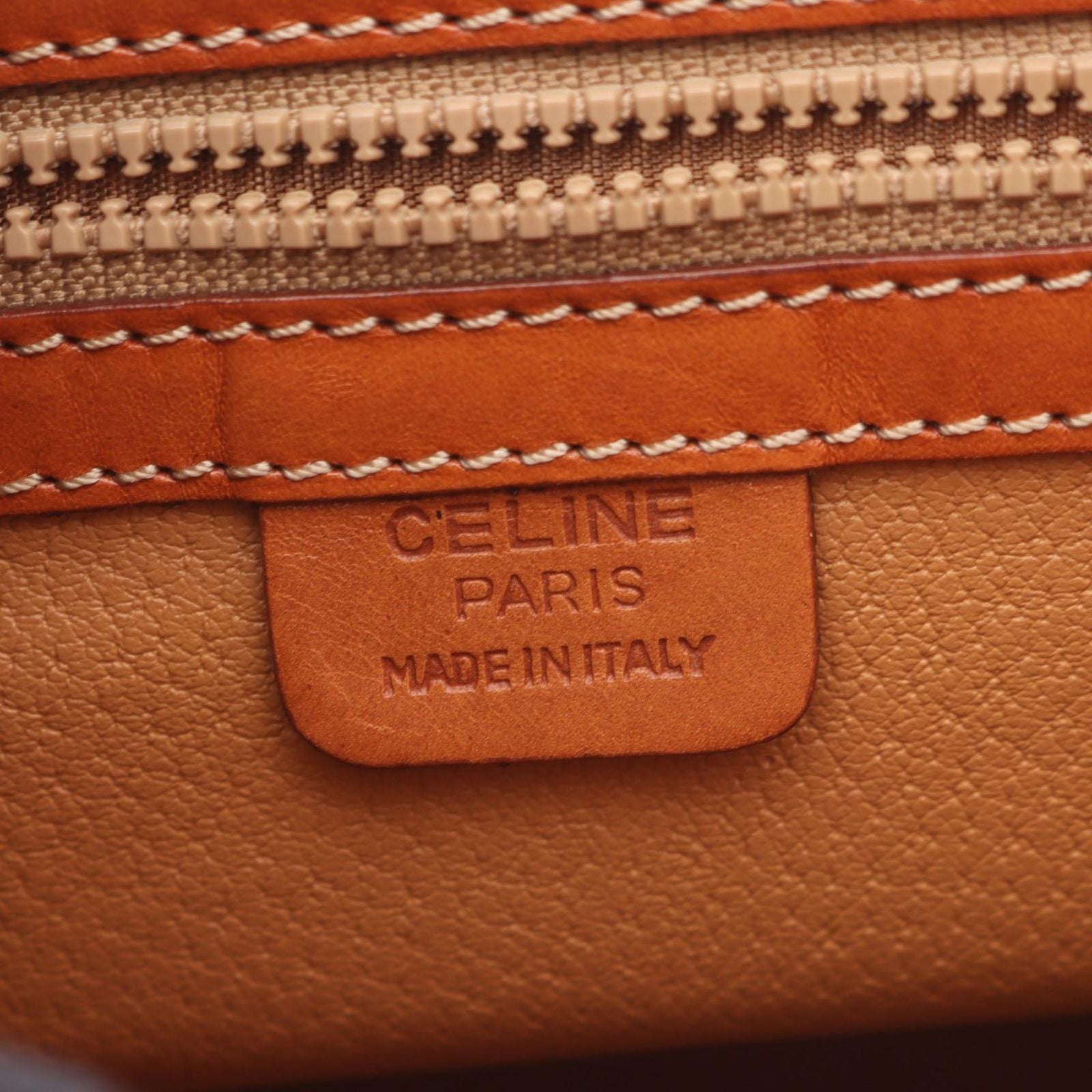 Celine Handbag with Macadam Charm Dark Brown Canvas Leather Hand — view 4