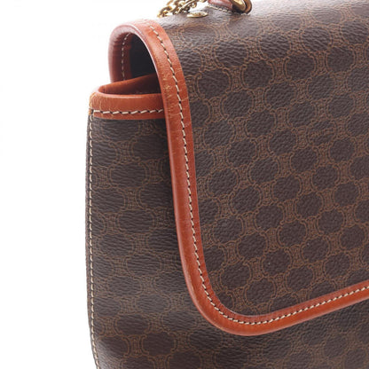 Celine Handbag with Macadam Charm Dark Brown Canvas Leather Hand — view 6