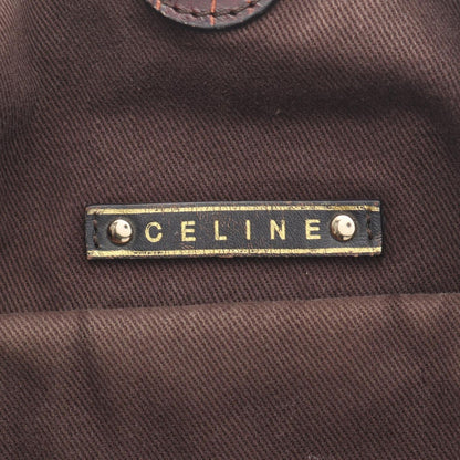 Celine Handbag Bittersweet Macadam Croco Embossed Brown Canvas Leather — view 4